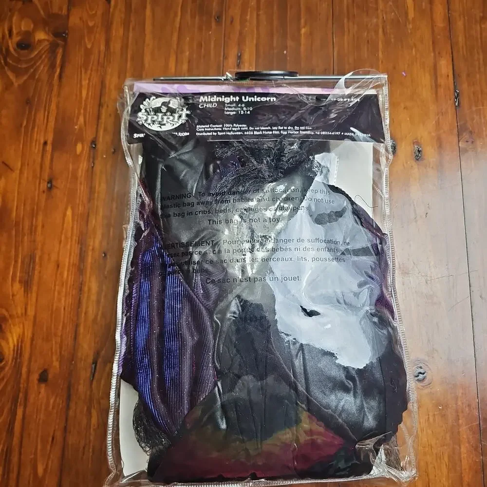 Midnight Unicorn costume NWT kids 12-14